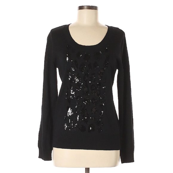 Calvin Klein Black Sequin Sweater - Picture 1 of 3